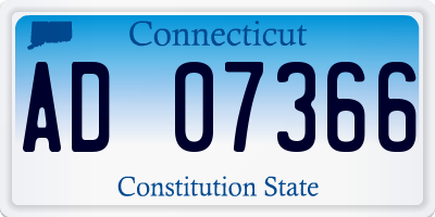 CT license plate AD07366