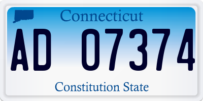 CT license plate AD07374