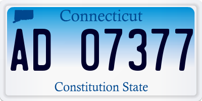 CT license plate AD07377