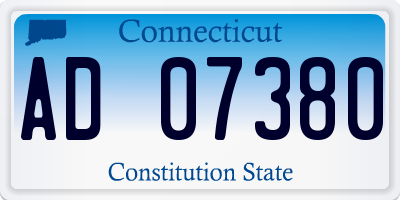 CT license plate AD07380