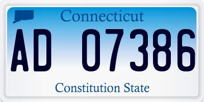 CT license plate AD07386