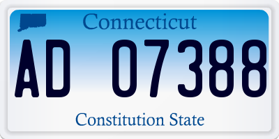 CT license plate AD07388