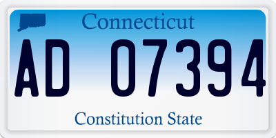 CT license plate AD07394
