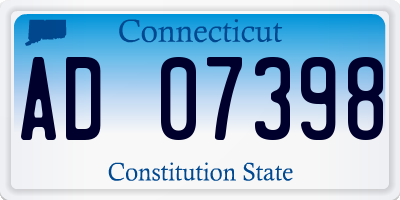 CT license plate AD07398