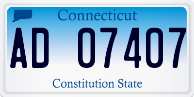 CT license plate AD07407