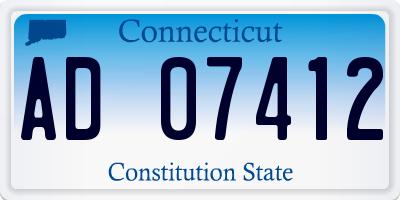 CT license plate AD07412