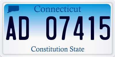 CT license plate AD07415