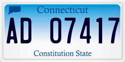 CT license plate AD07417