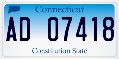 CT license plate AD07418
