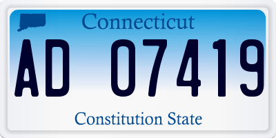 CT license plate AD07419