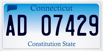 CT license plate AD07429