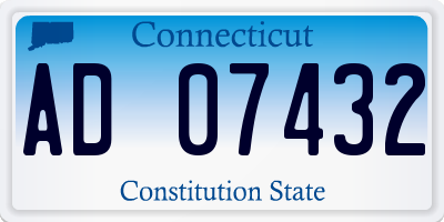 CT license plate AD07432