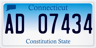 CT license plate AD07434