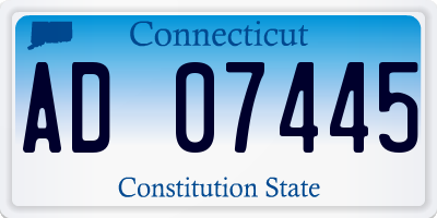CT license plate AD07445