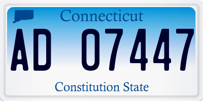 CT license plate AD07447