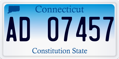 CT license plate AD07457