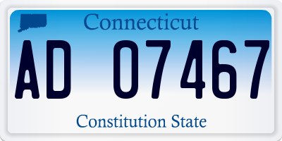 CT license plate AD07467