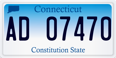 CT license plate AD07470