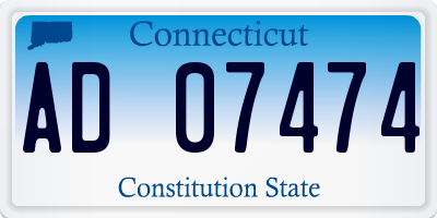 CT license plate AD07474