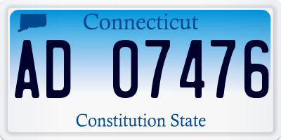 CT license plate AD07476