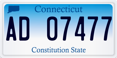CT license plate AD07477