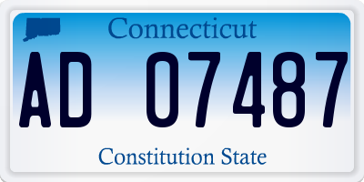 CT license plate AD07487