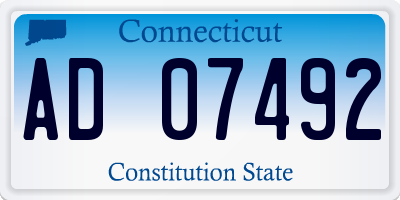 CT license plate AD07492