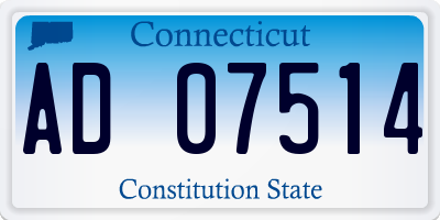 CT license plate AD07514