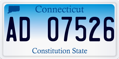 CT license plate AD07526