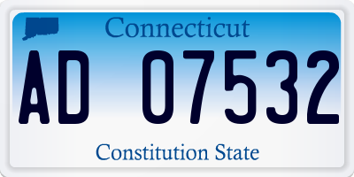 CT license plate AD07532