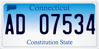 CT license plate AD07534