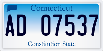 CT license plate AD07537