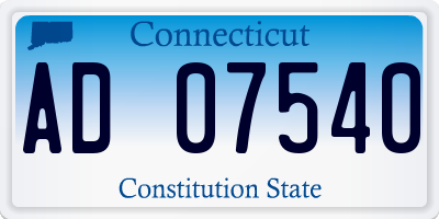 CT license plate AD07540