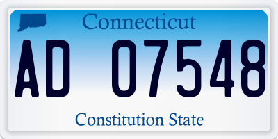 CT license plate AD07548