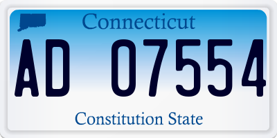 CT license plate AD07554
