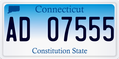 CT license plate AD07555