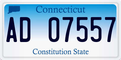 CT license plate AD07557