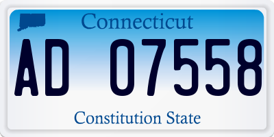 CT license plate AD07558