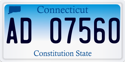 CT license plate AD07560
