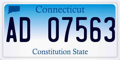 CT license plate AD07563