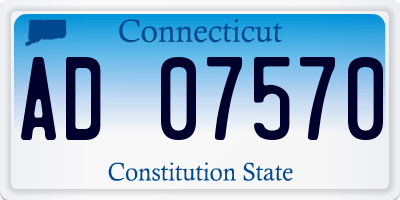 CT license plate AD07570