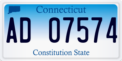 CT license plate AD07574