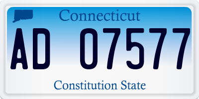 CT license plate AD07577