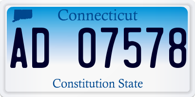 CT license plate AD07578