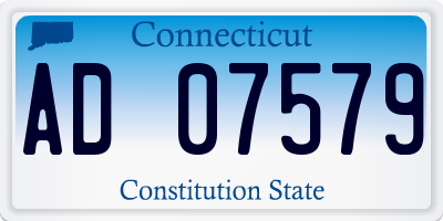 CT license plate AD07579