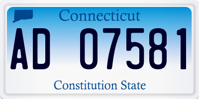 CT license plate AD07581