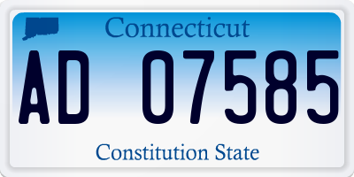 CT license plate AD07585