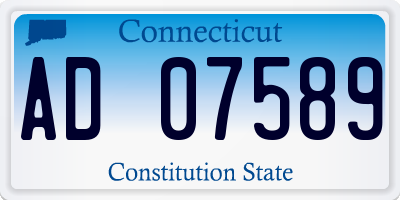 CT license plate AD07589