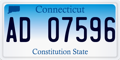 CT license plate AD07596