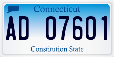 CT license plate AD07601